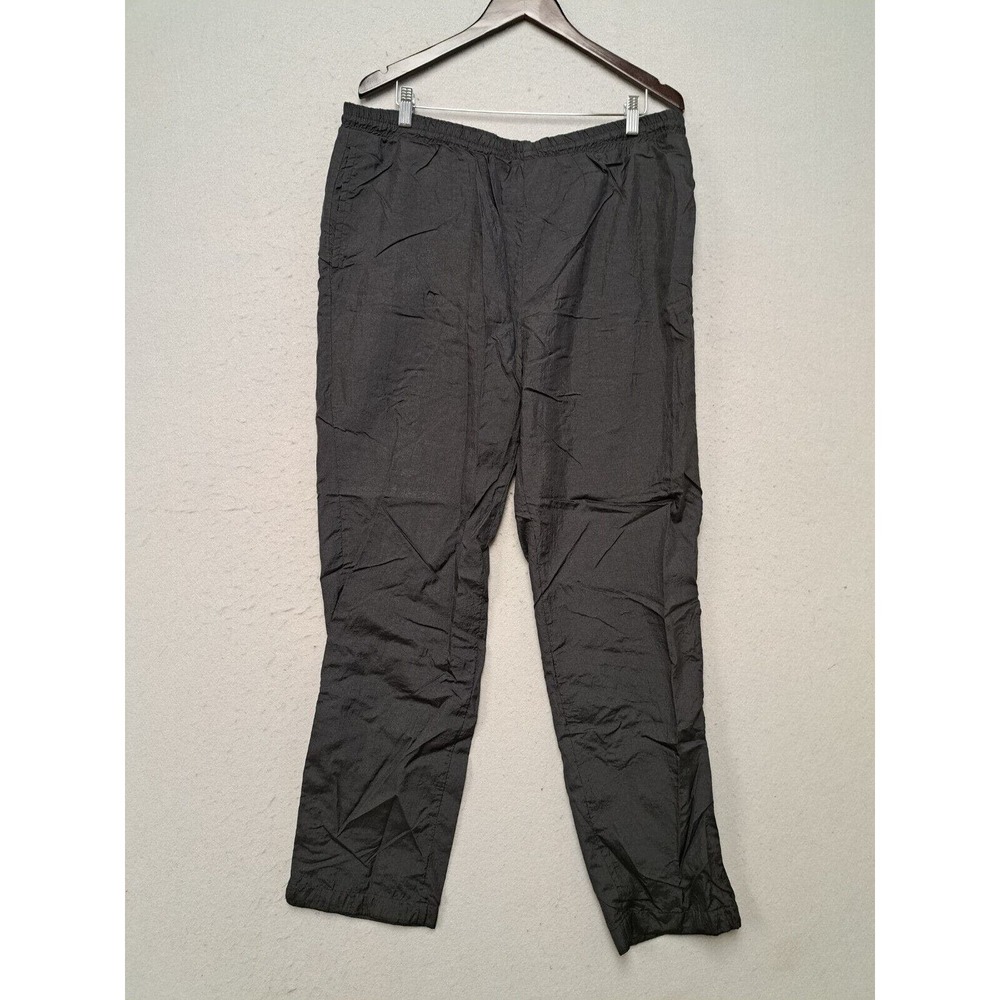 Wilson Lined Nylon Windbreaker Track Pants Mens L Ankle Zip Black Measures 38x30
